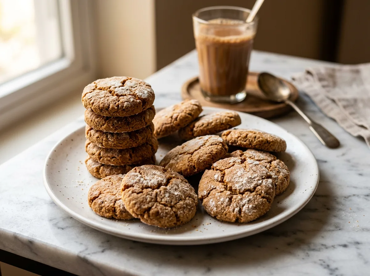 Atta biscuits whole wheat cookies on tea tray