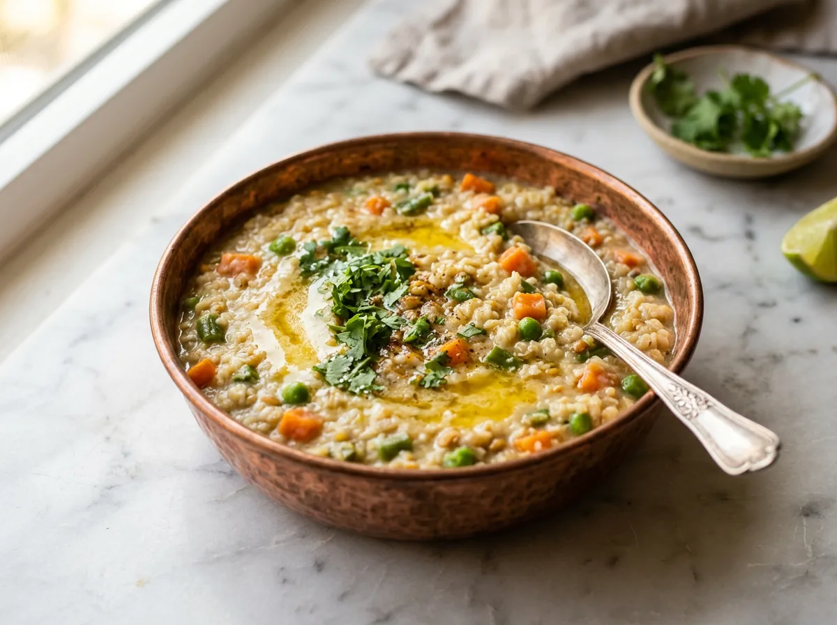 Daliya khichdi broken wheat porridge with vegetables