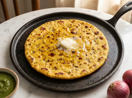 Missi roti with butter