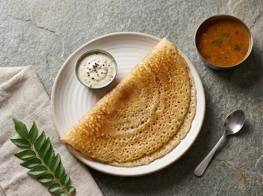 Crispy rava dosa with chutney