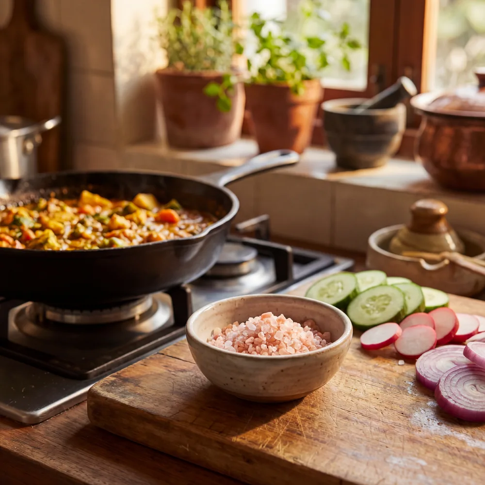 Pink Salt in Kitchen Setting