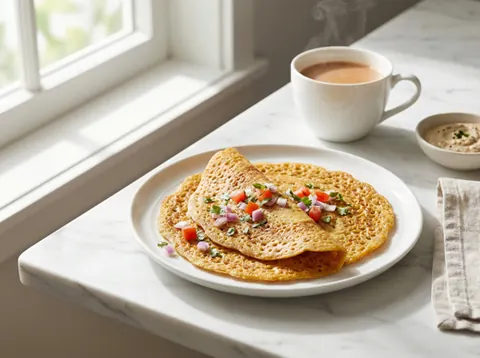 Besan chilla made with Nandi Besan